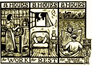 Eight hours for work rest and what we will labor history illustration
